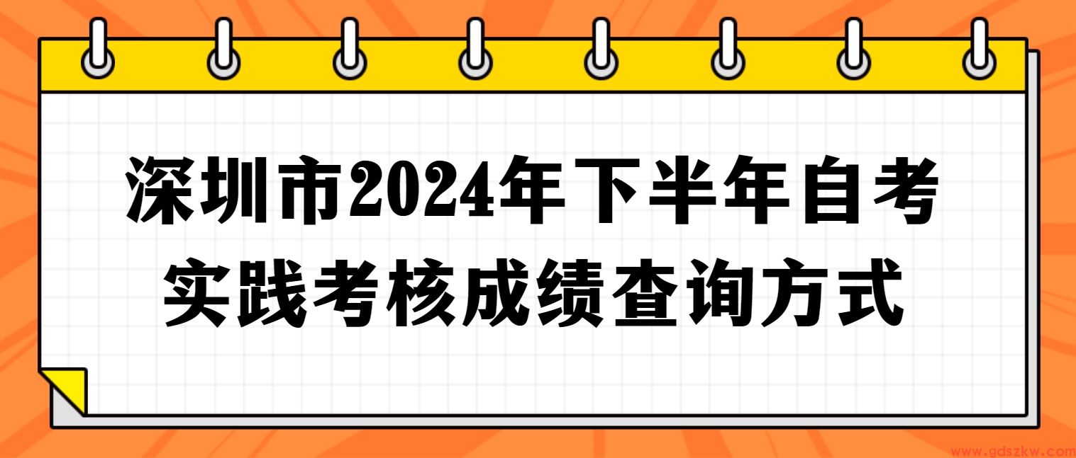 深圳市2024年下半年自考实践考核成绩查询方式(图1)