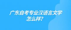 广东自考专业汉语言文学怎么样？