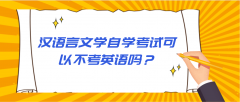 汉语言文学自学考试可以不考英语吗？